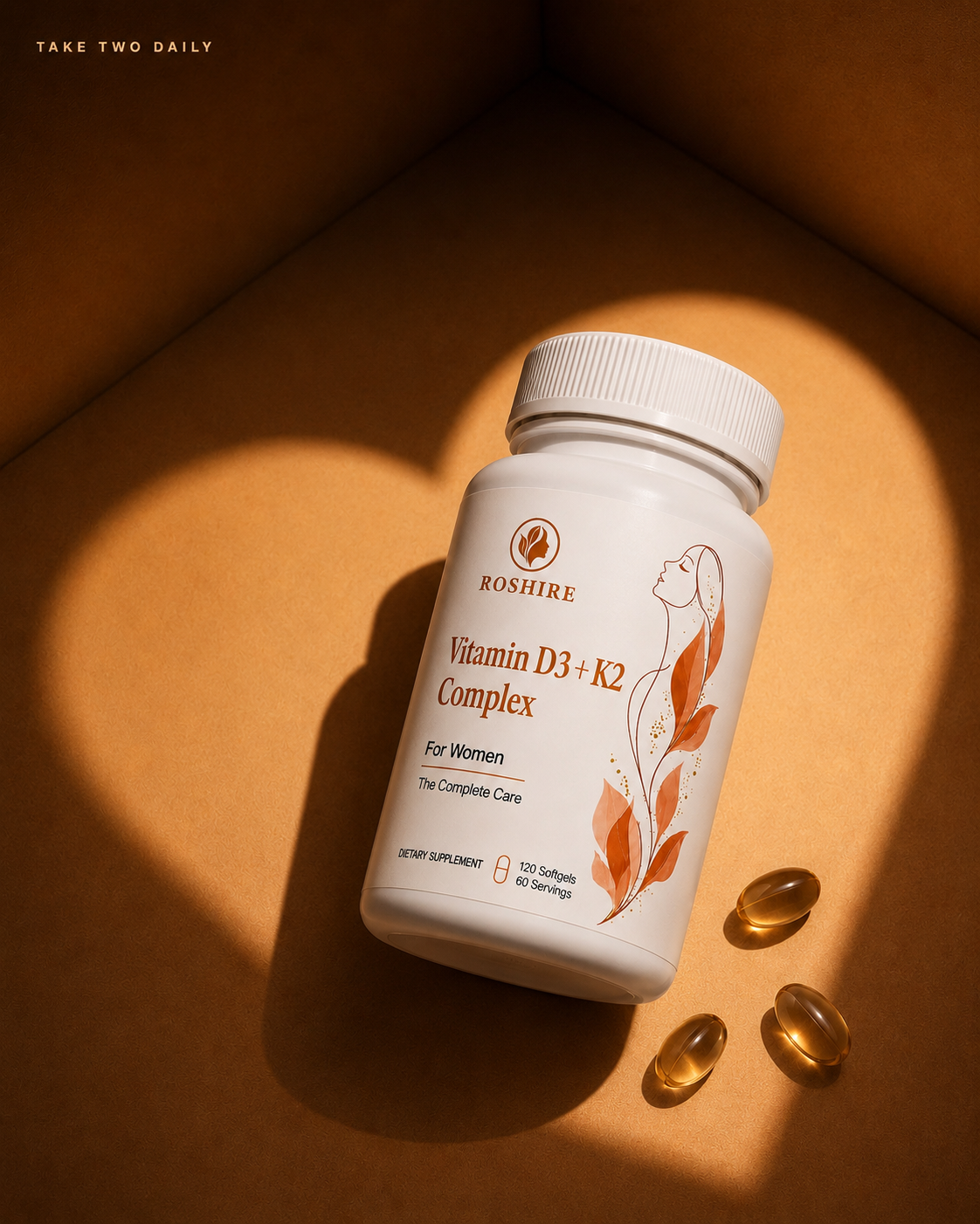 ROSHIRE Vitamin D3 + K2 Complex for Women