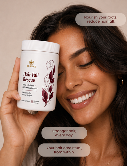Roshire Hair Fall Rescue – Biotin + Collagen + DHT Defense Formula