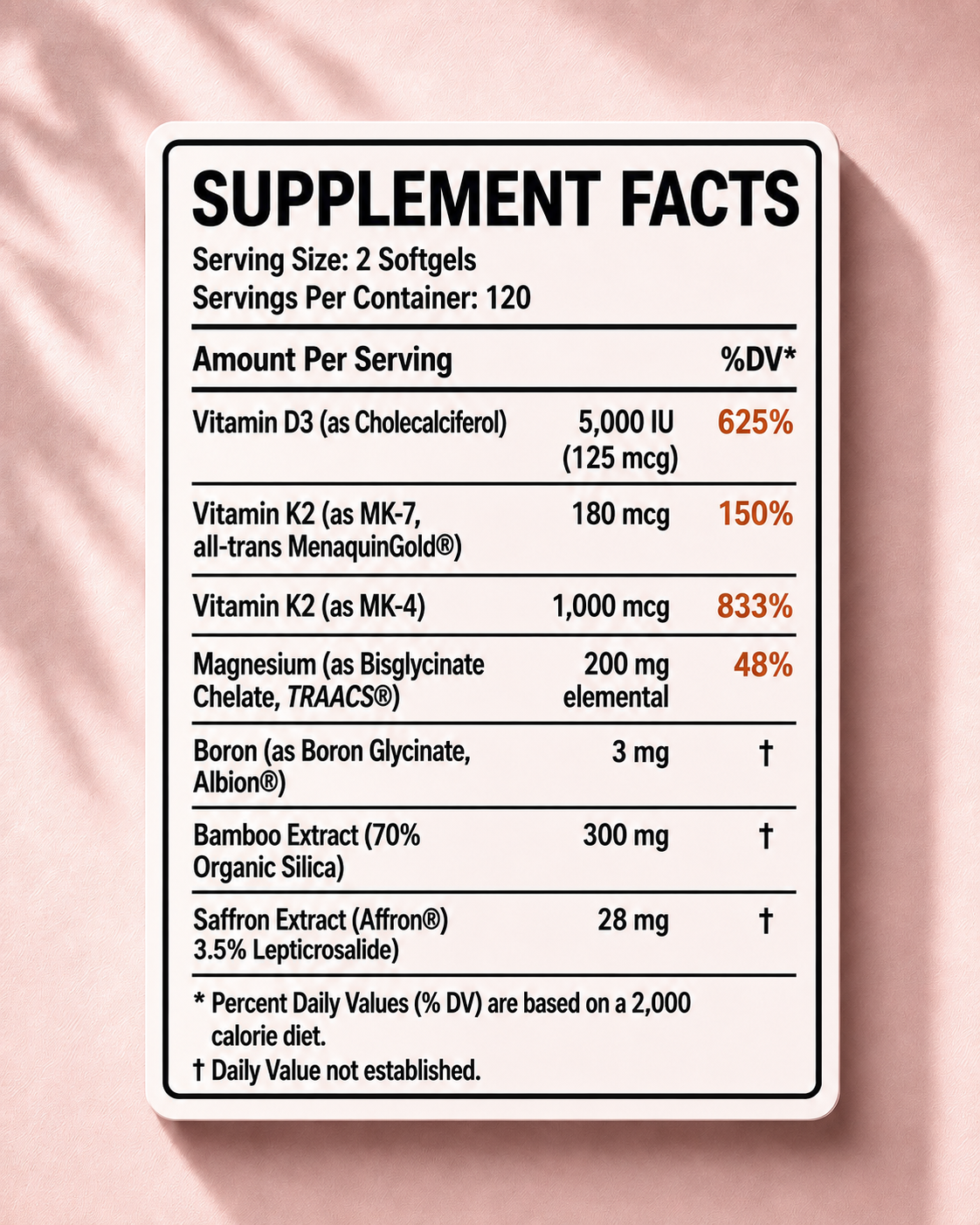 ROSHIRE Vitamin D3 + K2 Complex for Women