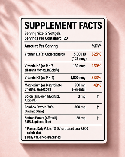 ROSHIRE Vitamin D3 + K2 Complex for Women