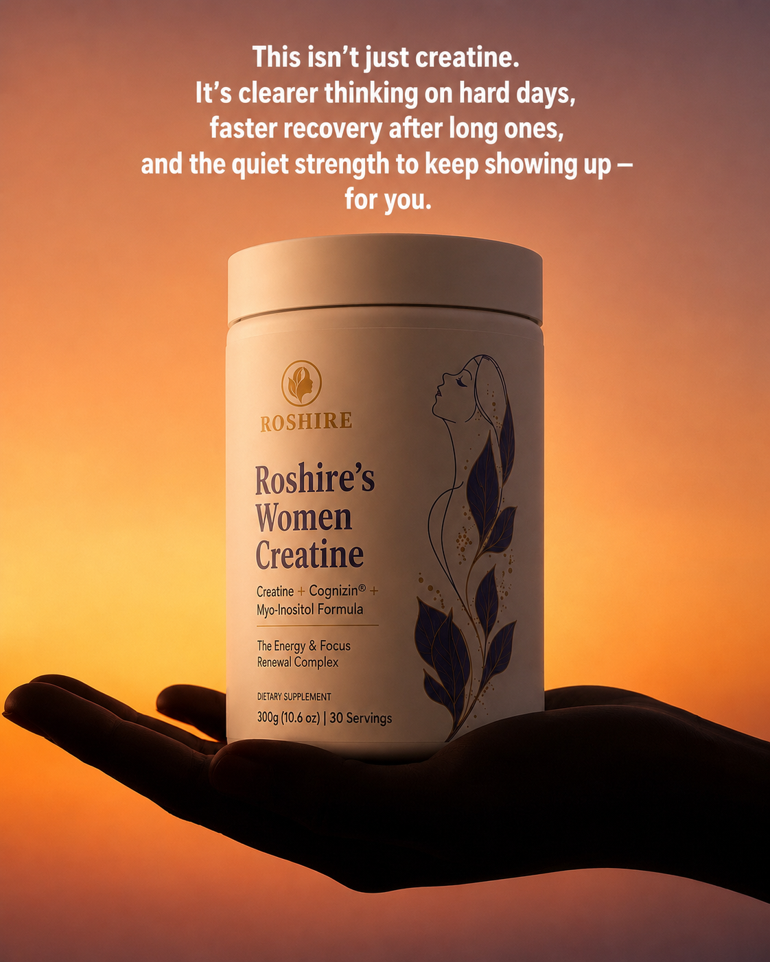 ROSHIRE Women’s Creatine – Micronized Creatine Monohydrate (5,000 mg)