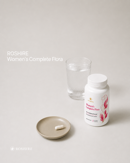 ROSHIRE Women’s Complete Flora – 60 Billion CFU Synbiotic for Vaginal, Gut & Urinary Health (60 Capsules)