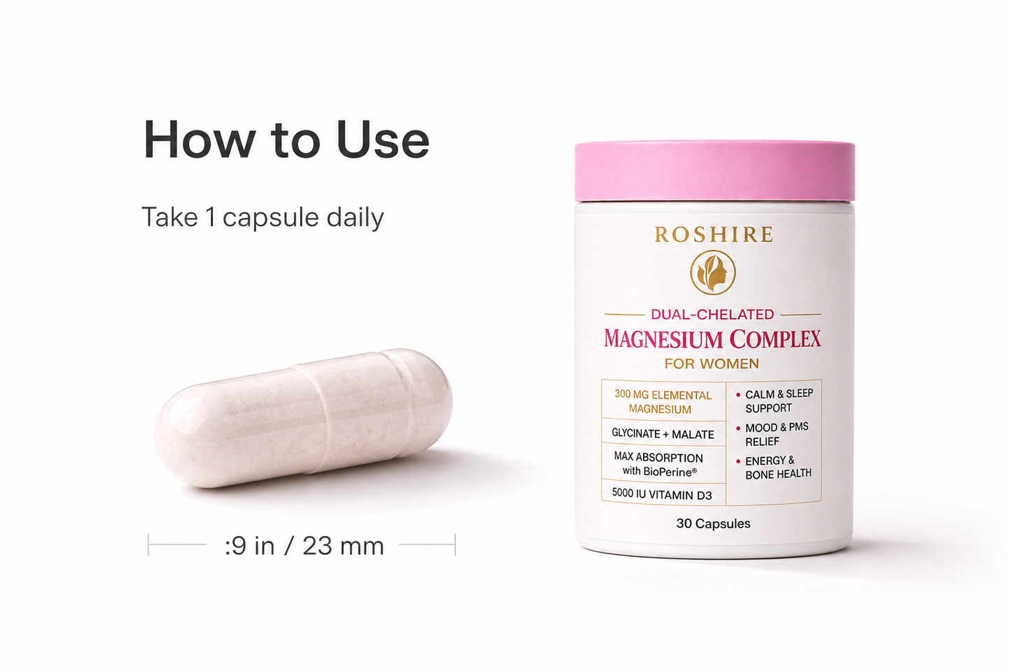ROSHIRE Dual-Chelated Magnesium Complex for Women