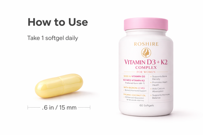 ROSHIRE Vitamin D3 + K2 Complex for Women