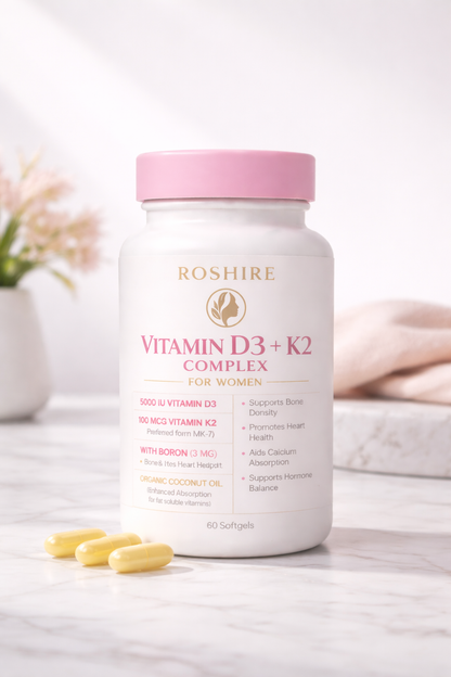 ROSHIRE Vitamin D3 + K2 Complex for Women